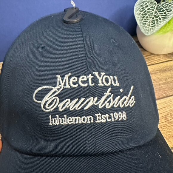 Lululemon Classic Ball Cap Adjustable "Meet You Courtside" NWT S/M (TRNV/WHT) - Picture 3 of 13